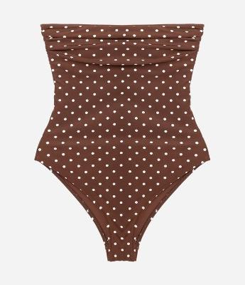 Maiô em Microfibra com Estampa Poá e Bojo Removível