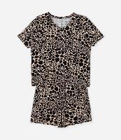 Pijama Short Doll em Viscolycra com Estampa Animal Print Onça Curve & Plus Size - 1
