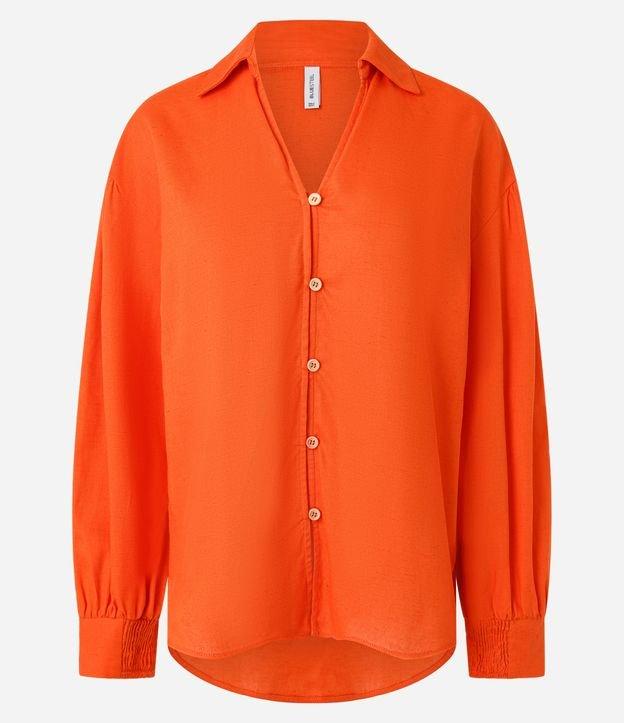 Camisa Oversized Alongada em Viscolinho - 1