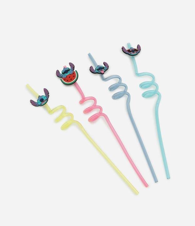 Kit 04 Canudos Reutilizáveis em Plástico Stitch Playa - 1
