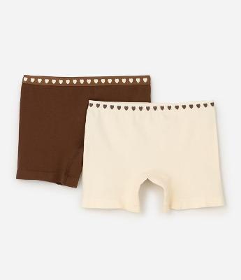 Kit 02 Calcinhas Boxer Infantis Seamless com Elástico no Cós - Tam 2 ao 14