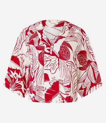 Blusa em Viscose com Estampa Folhagens e Limões