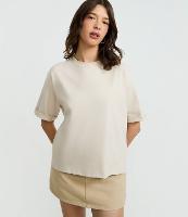 Camiseta Oversized em Algodão com Manga Dobrada - 1