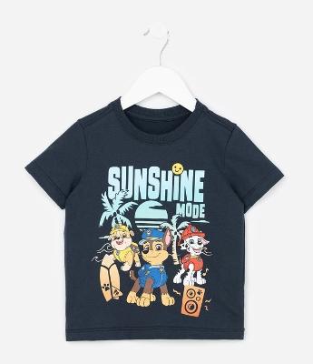 Camiseta Infantil com Estampa Patrulha Canina - Tam 1 a 6 Anos