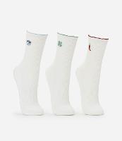 Kit 03 Meia Cano Alto em Algodão com Frufru e Bordado de Amuletos - 1