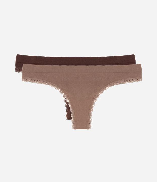 Kit 02 Calcinhas Biquíni em Poliamida Seamless - 1