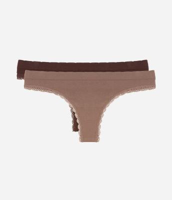 Kit 02 Calcinhas Biquíni em Poliamida Seamless