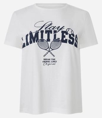 Camiseta em Algodão com Estampa Lettering