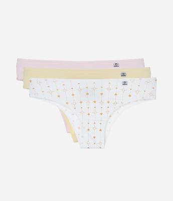 Kit 03 Calcinhas Biquíni em Microfibra DelRio