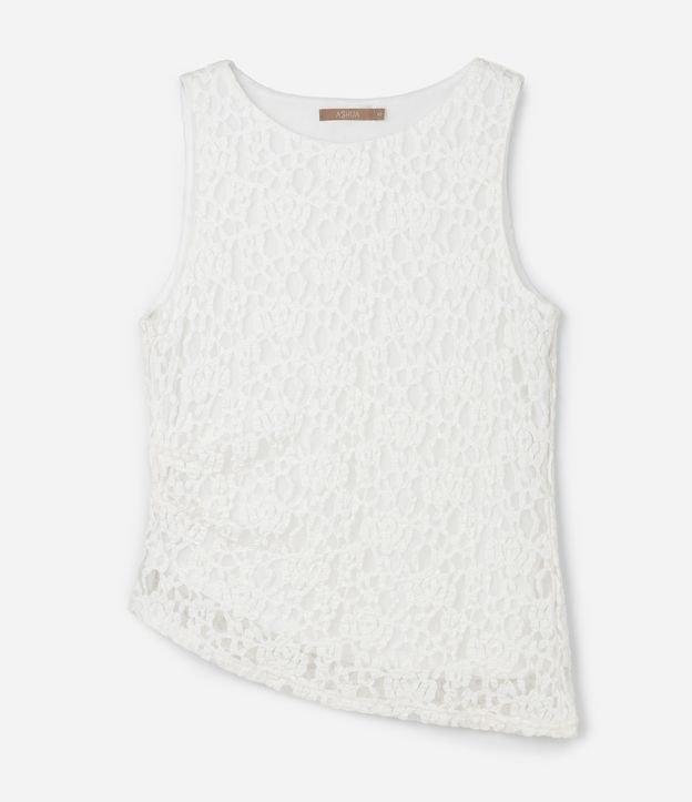 Blusa sem Manga em Renda com Barra Assimétrica Curve & Plus Size - 1
