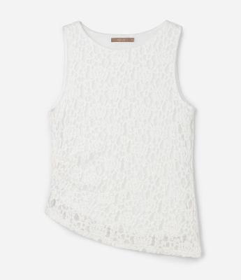 Blusa sem Manga em Renda com Barra Assimétrica Curve & Plus Size