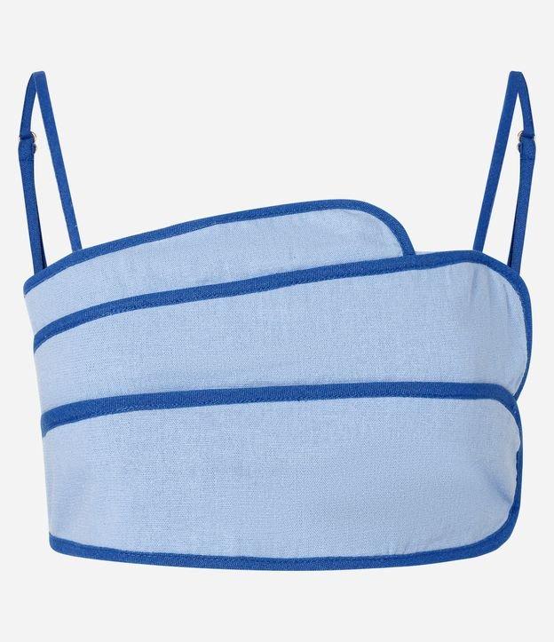 Top de Alça em Viscolinho com Listra Contrastante no Busto - 1