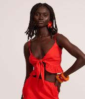 Blusa Top de Alça em Viscolinho com Amarração - 1