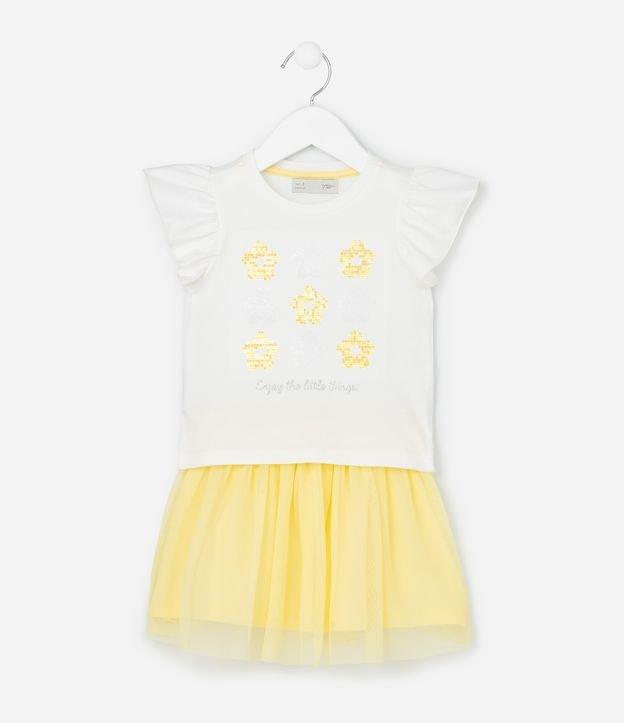 Conjunto Infantil com Flores de Paetês - Tam 1 a 6 Anos - 1