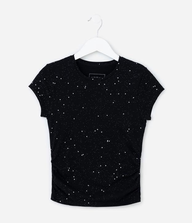 Blusa Infantil com Franzido Lateral e Brilhos - Tam 5 a 14 Anos - 1