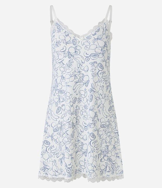 Camisola em Microfibra com Estampa de Frutas e Detalhe de Rendinha - 1