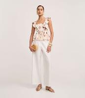 Blusa em Viscolinho com Alça de Babado e Estampa Concha - 2