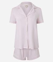 Pijama Short Doll em Viscose com Viés Contrastante - 1