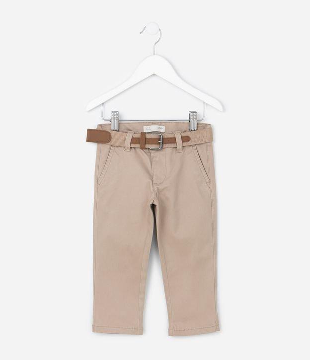 Calça Infantil em Sarja com Bolso Faca e Cinto - Tam 1 a 6 Anos - 1