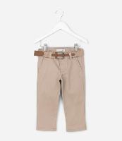 Calça Infantil em Sarja com Bolso Faca e Cinto - Tam 1 a 6 Anos - 1