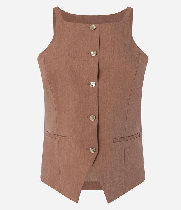 Colete Alfaiatado com Amarração nas Costas e Botões Contrastantes - 1