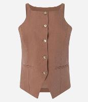 Colete Alfaiatado com Amarração nas Costas e Botões Contrastantes - 1