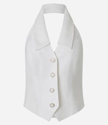 Colete Slim Alfaiatado de Frente Única em Viscose