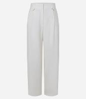 Calça Wide Leg Cintura Alta em Crepe com Cós Alfaiatado - 1