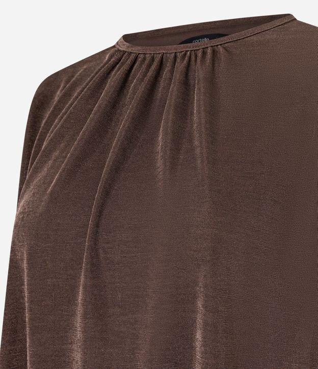 Blusa em Ribana com Ombreiras e Leve Brilho - 1