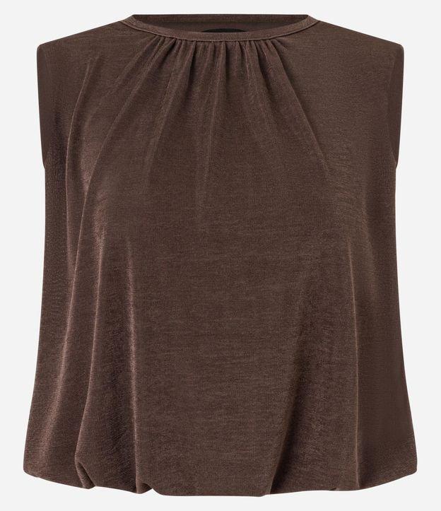 Blusa em Ribana com Ombreiras e Leve Brilho - 2