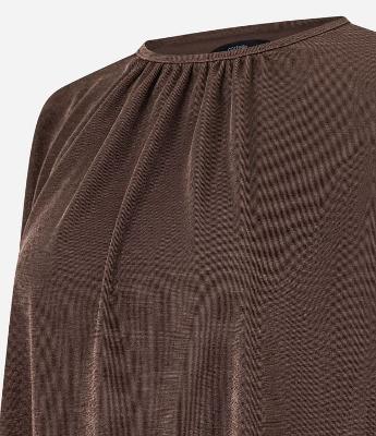 Blusa em Ribana com Ombreiras e Leve Brilho