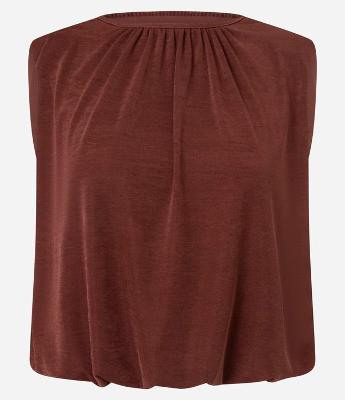 Blusa em Ribana com Ombreiras e Leve Brilho