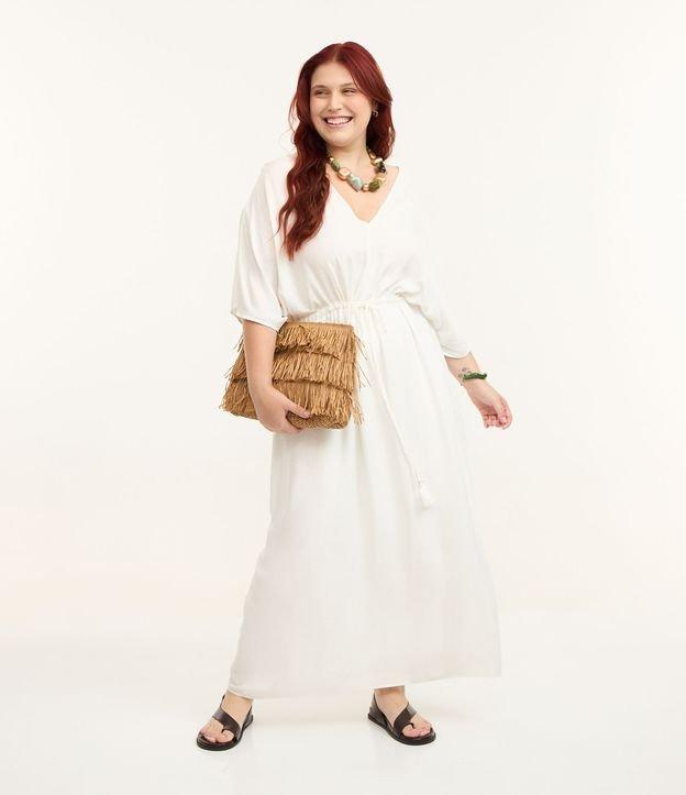 Vestido Midi em Jacquard de Folhagens e Amarração Curve & Plus Size - 1