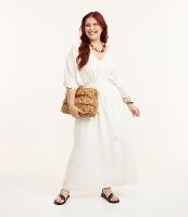 Vestido Midi em Jacquard de Folhagens e Amarração Curve & Plus Size - 1