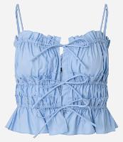 Blusa de Alça em Tricoline com Amarrações e Franzidos - 1