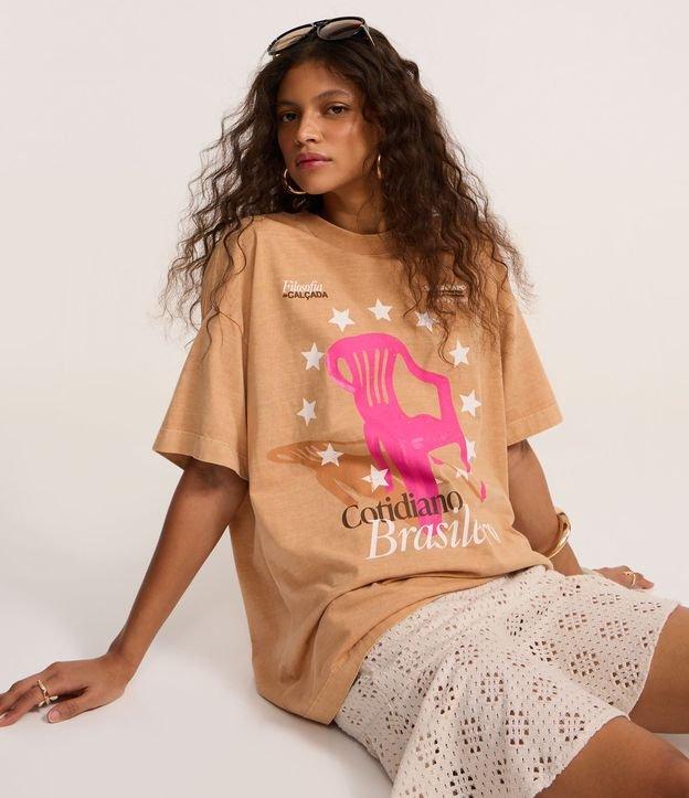 Camiseta T-shirt Over em Algodão com Estampa Cotidiano Brasileiro - 1