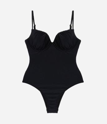 Maiô em Microfibra com Bojo Estruturado e Abertura nas Costas