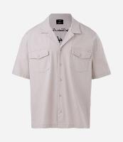 Camisa Boxy em Algodão Texturizado e Estampa Lettering Bordado - 1