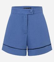 Short Cintura Alta em Viscolinho com VIés Contrastante - 1