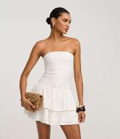 Vestido Curto em Laise com Babados e Bordado Floral - 2