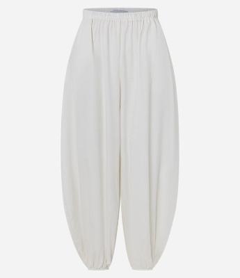 Calça Balloon em Tricoline com Elástico no Cós e Tornozelo