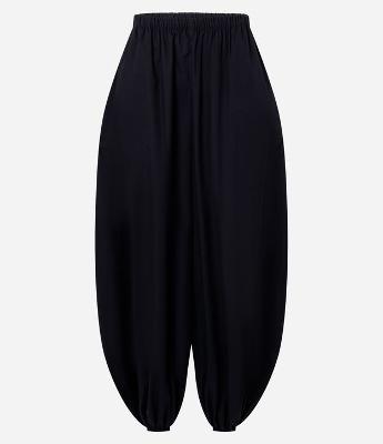 Calça Balloon em Tricoline com Elástico no Cós e Tornozelo