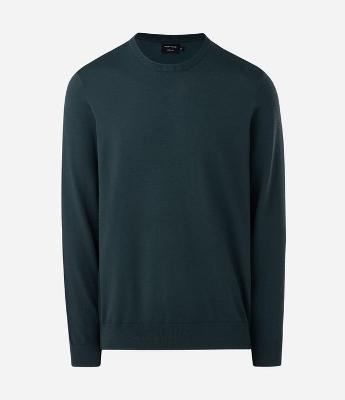 Suéter Regular em Viscose com Efeito Tricô