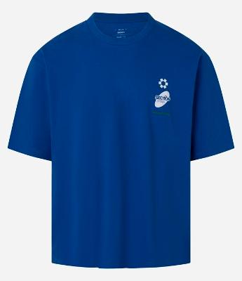 Camiseta Boxy em Algodão com Estampa Lettering Section