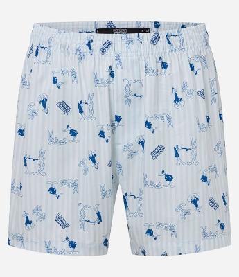 Cueca Samba Canção em Tricoline com Estampa Pernalonga & Patolino