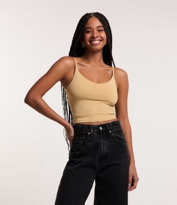 Blusa de Alça Básica em Poliamida