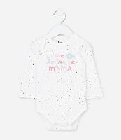 Body Infantil Poá com Lettering La Mejor Amiga de Mamá -Tam RN a 18 Meses - 1