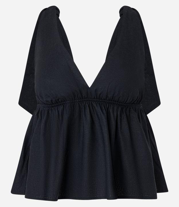 Blusa Sem Manga em Viscolinho com Decote V - 1