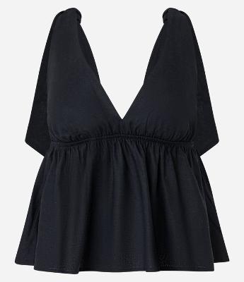 Blusa Sem Manga em Viscolinho com Decote V