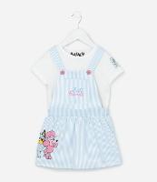 Salopete Infantil Slim Listrada com Estampa Bluey e Camiseta - Tam 1 a 6 Anos - 1